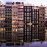 amsterdam, buildings, river, reflection, water reflection, mirroring, nature, mirror image, facades, architecture, netherlands, city, holland, dutch, europe, water, canal, urban, houses